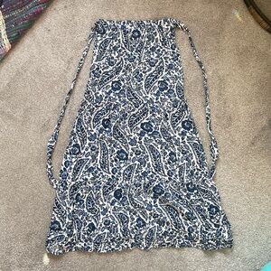 Long flowy paisley skirt blue and white floral